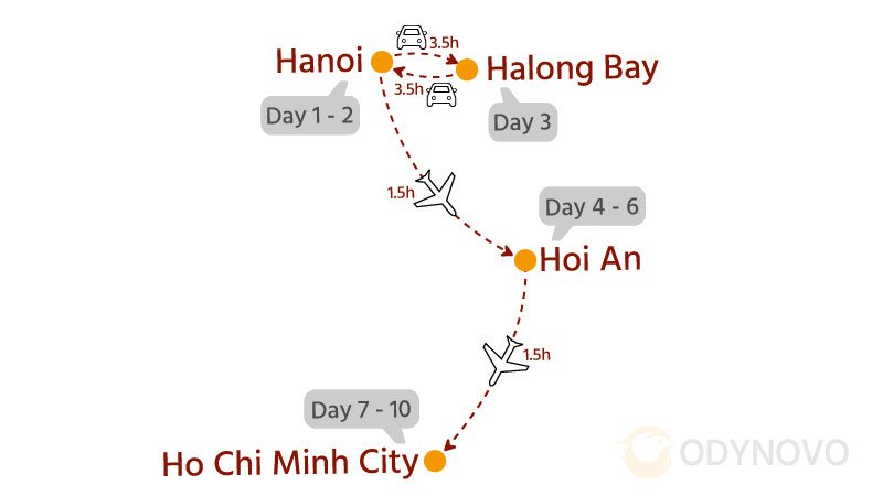 Map of Vietnam Tour