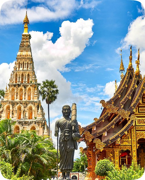 Thailand's sculptural temples and buildings.