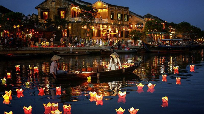Lantern Festival on the Thu Bon River during tet