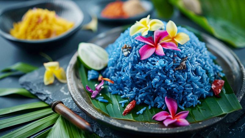 Nasi Kerabu — Blue Rice Feast