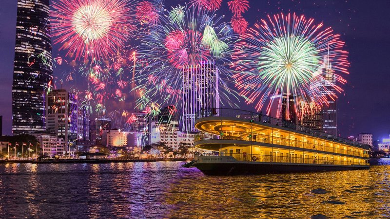 Saigon River Fireworks during tet