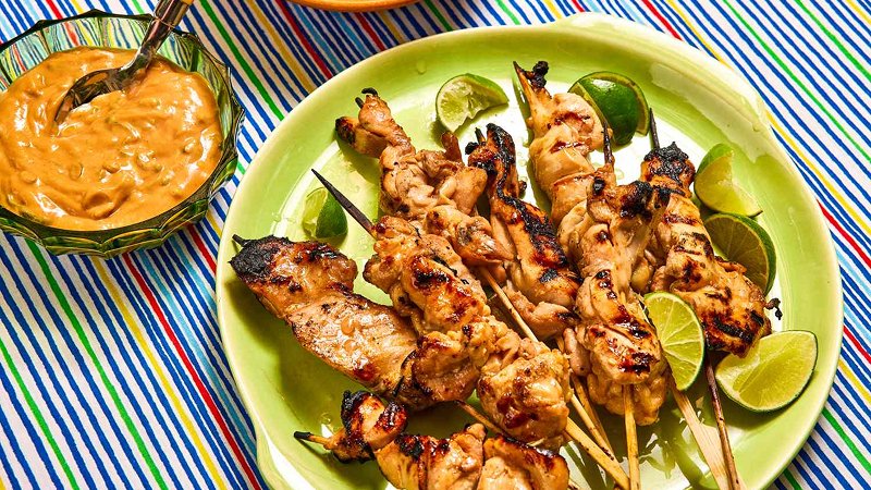 Satay — Grilled Skewers with Peanut Sauce